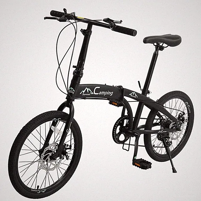20" 7-Speed Folding Bicycle Adult Teen Lightweight Commuter City Bike Disc Brake