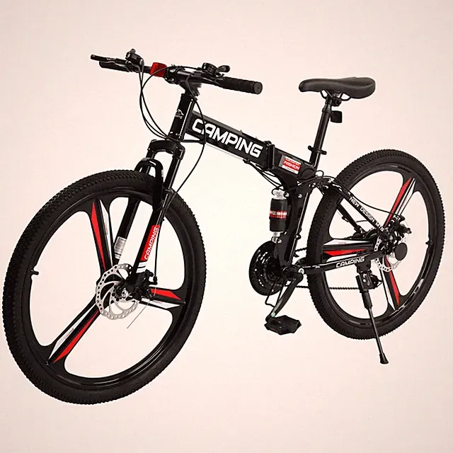 26 Inch Adult Folding Bikes/Mountain Bikes,21 Speeds with Full Suspension