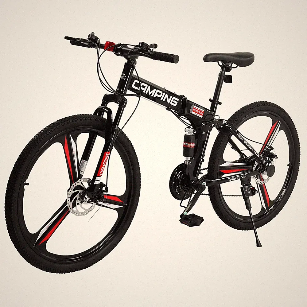 26in 150kg 21-Speed Folding Mountain Bike Dual Suspension
